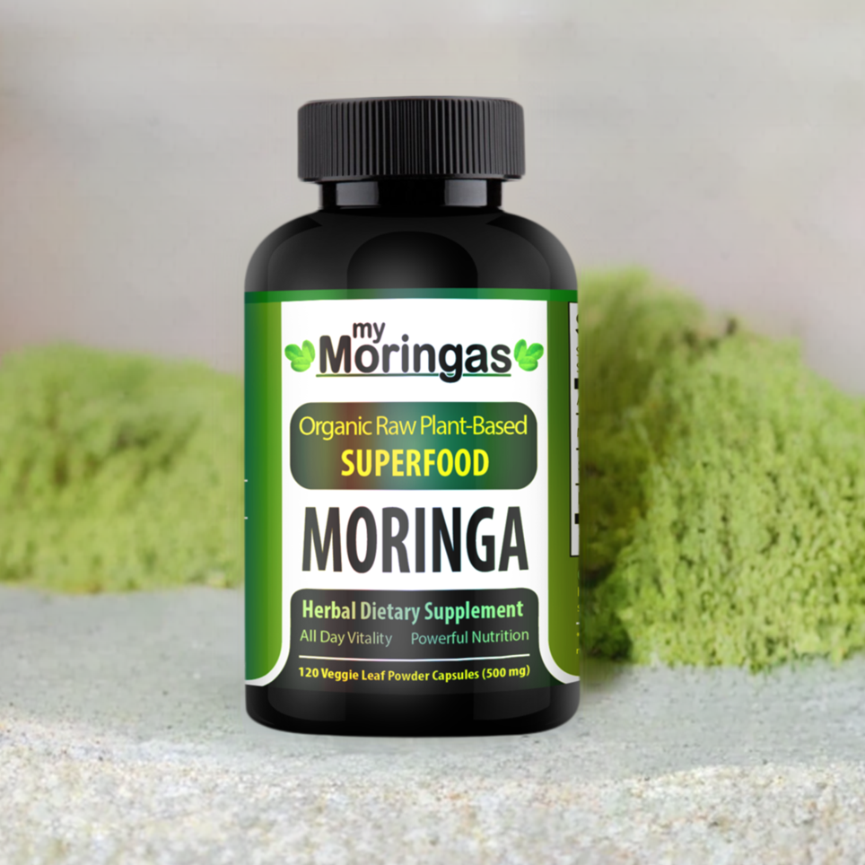 myMoringas Superfood 120 Organic Moringa Leaf Vegetable Capsules